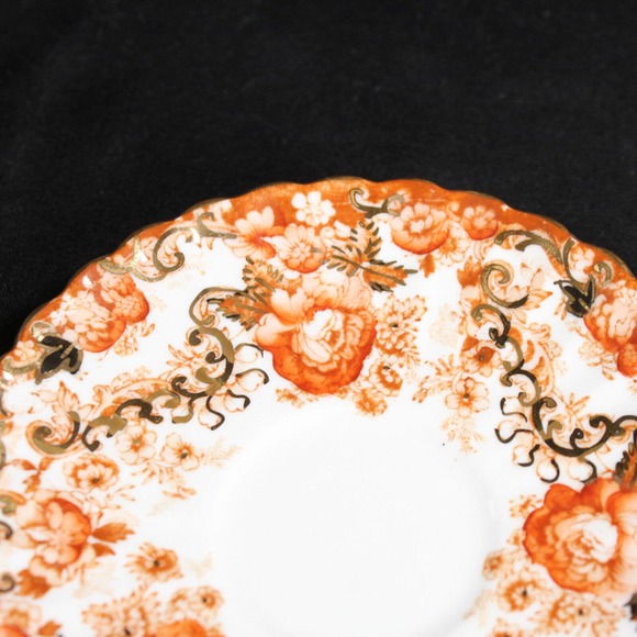 Vintage Victorian Rust Radfords Fenton Bone China Tea Cup #642 and Small Saucer - Picture 12 of 12